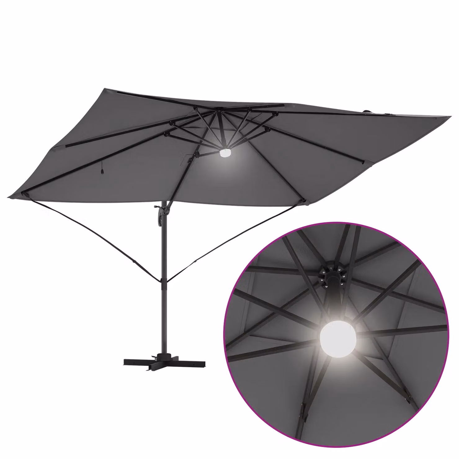 Berkfield Home Cantilever Umbrella in Anthracite Polyester – 5