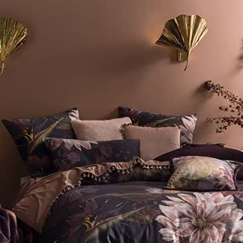 Linen House Neve Floral Cotton Pillowcase Set (Pair), Multicolour and Purple – 1