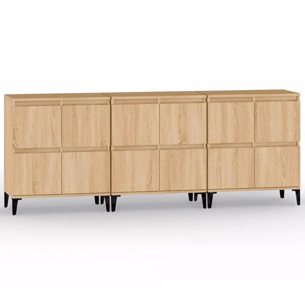 Berkfield Home Set of 3 Sideboards in Sonoma Oak Brown, W/D/H: 60 x 35 x 70 cm – 2