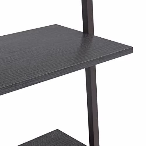 vidaXL 3-Tier Matt Black Metal Ladder Shelf, W/D/H: 64 x 34 x 116 cm – 3