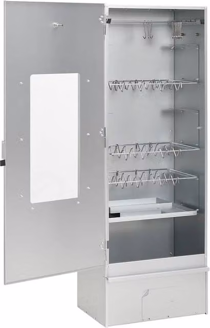 Berkfield Home Durable BBQ Oven Smoker with Table in Silver Galvanised Steel, W/D/H: 110 x 44.5 x 29 cm – 1