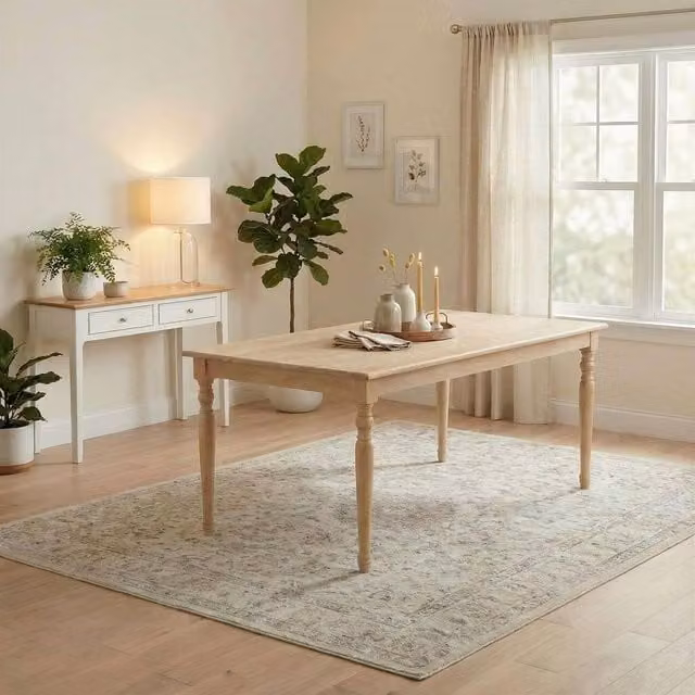 FurnitureboxUK Aalto Rectangular White Oak and Mango Wood 6 Seater Dining Table in Light Brown – 1
