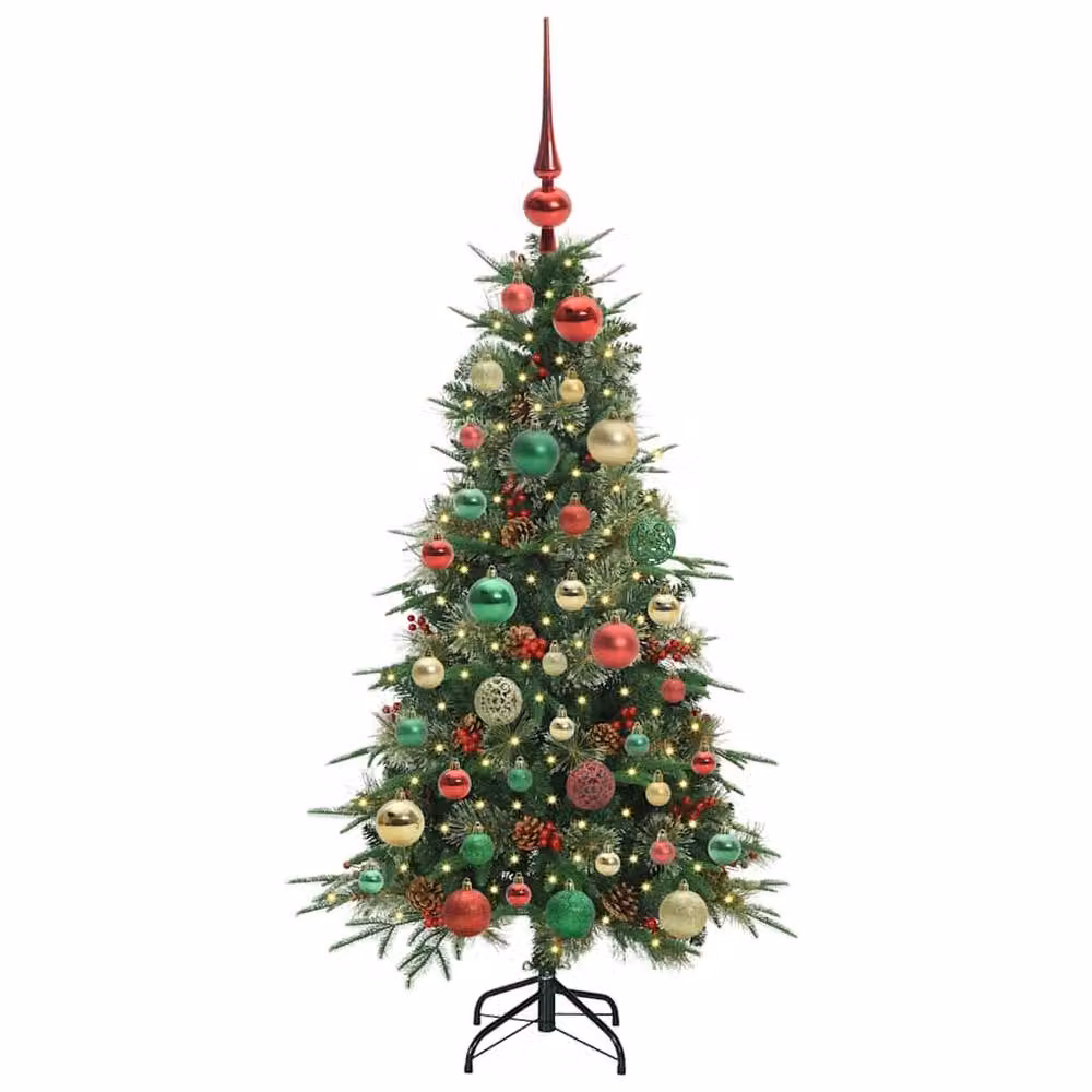 Berkfield Home Green Artificial Hinged Christmas Tree, Height: 120 cm – 3