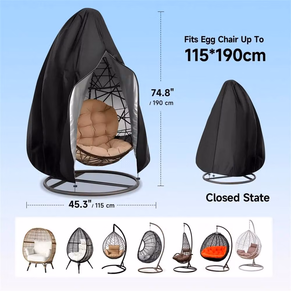 Kelvenix Waterproof Heavy Duty Hanging Egg Chair Cover in Black – 4