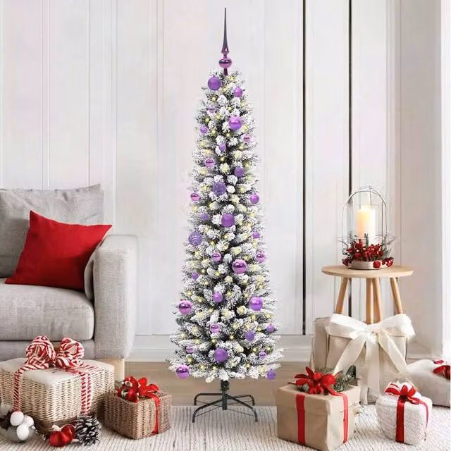 Berkfield Home Artificial Christmas Tree with 150 LEDs in Green, White and Black, Height: 150 cm
