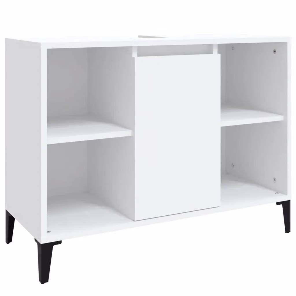 Berkfield Home White Modern Freestanding Bathroom Sink Cabinet W/D/H: 80 x 33 x 60 cm