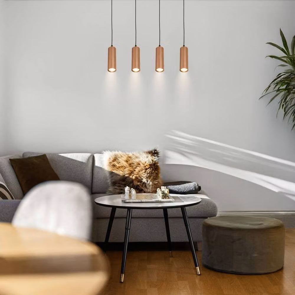 Briloner Coffee Height Adjustable 4 Light Pendant Light in Copper for GU10 Bulbs – 3
