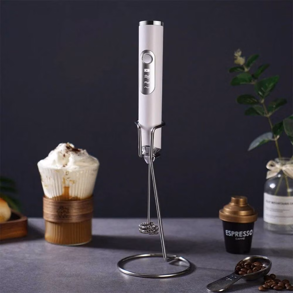 PAWNORA Rechargeable Drink Foamer Whisk and Egg Beater in White – 2
