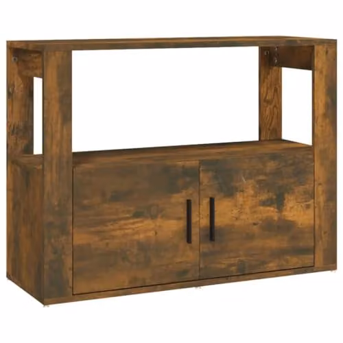 vidaXL Classic Sideboard in Brown Smoked Oak, W/D/H: 80 x 30 x 60 cm