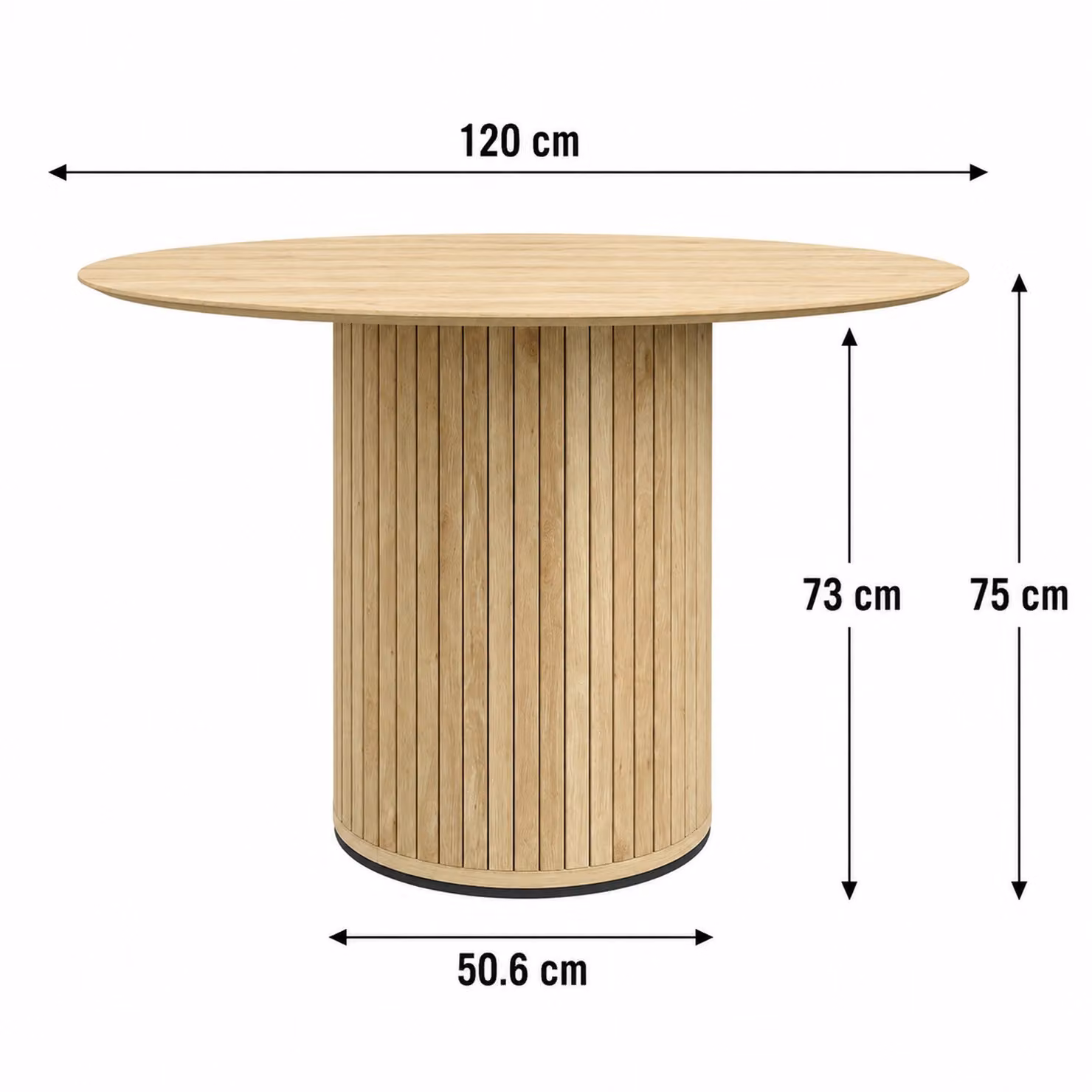 More4Homes Arlo Round Dining Table in Orange and Walnut, W/D/H: 120 x 120 x 75 cm – 2