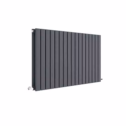 Nuie HLA56D Sloane Modern Home Wall Mount Designer Horizontal Double Panel Radiator, Anthracite, W: 99.2 cm, H: 60 cm, D: 7.2 cm