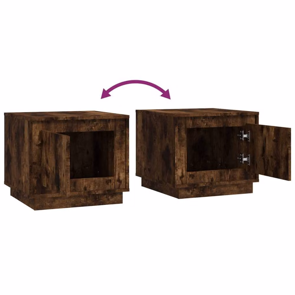 Berkfield Home Smoked Oak Coffee Table in Brown, W/D/H: 51 x 50 x 44 cm – 4