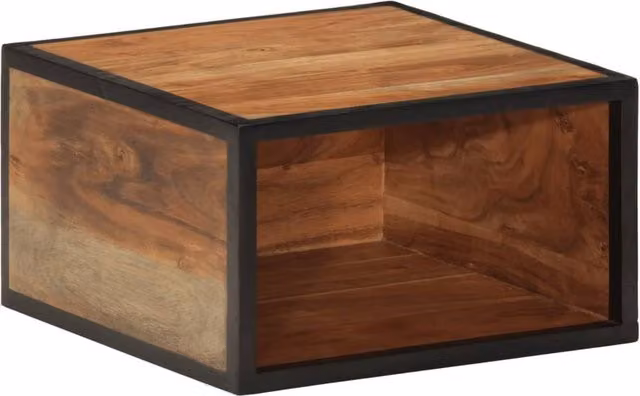 Berkfield Home Wall-mounted Bedside Cabinet in Brown Solid Acacia Wood W/D/H: 35 x 35 x 20 cm
