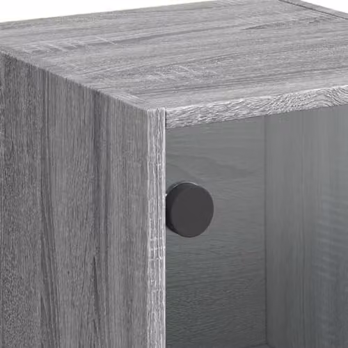 vidaXL Highboard with Glass Doors in Grey Sonoma, W/D/H: 35 x 37 x 109 cm – 2