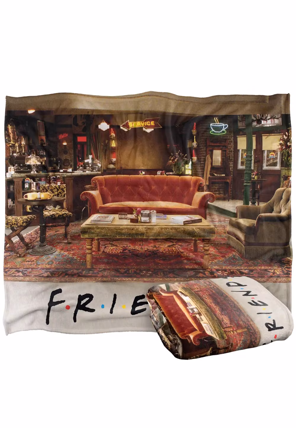 Warner Brothers Friends Silky Touch Super Soft Fluffy Throw Blanket in White, W: 152 cm, D: 127 cm – 2