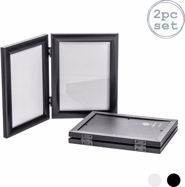Nicola Spring Modern Black Folding 2 Photo Tabletop Frame