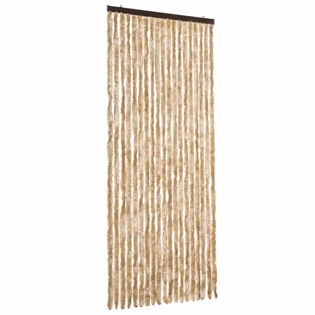 Berkfield Home Beige Chenille Insect Curtain, W: 56 cm, H: 185 cm – 1