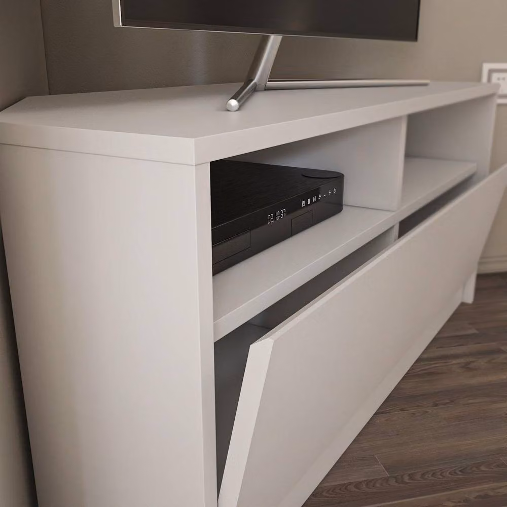 Decorotika Comero White Corner TV Stand for TVs up to 43 inch, Width: 100 cm – 2