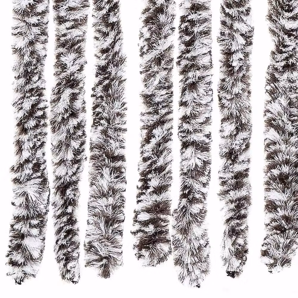 Berkfield Home Striped Chenille Insect Curtain in Brown and Beige, W: 56 cm, H: 200 cm – 4