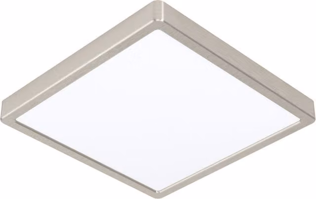 Loops Square Surface Mounted LED Wall and Ceiling Light in Silver, 28.5 x 28.5 x 2.8 cm, 20W, 3000K Warm White