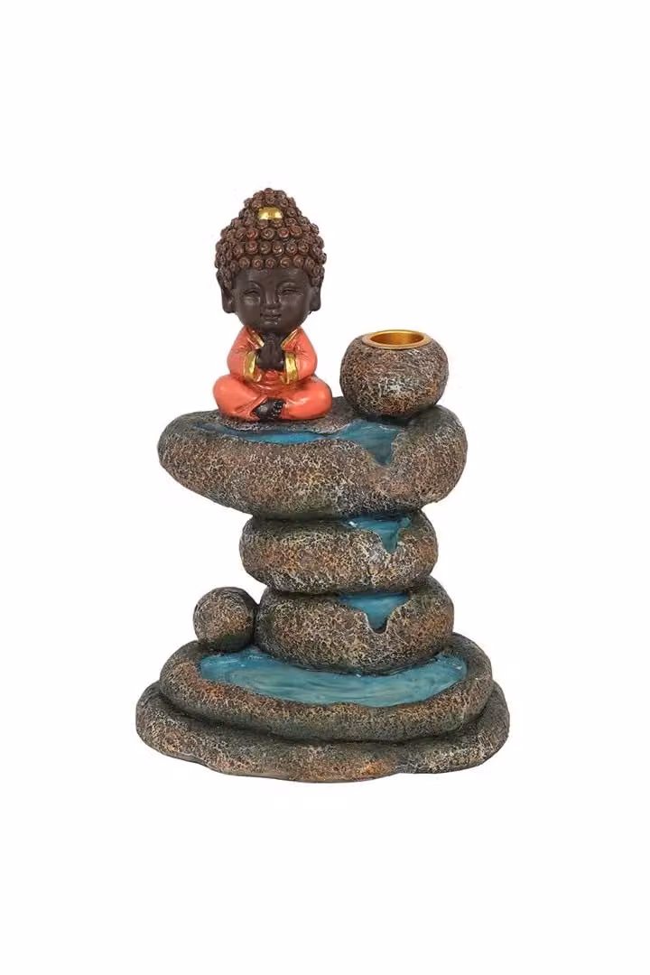 KDMD Red Buddha and Rock Pond Backflow Incense Burner – 2