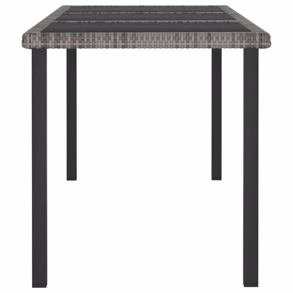 Berkfield Home Grey Poly Rattan Garden Dining Table W: 180 cm, D: 70 cm, H: 73 cm – 2