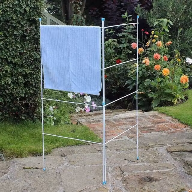 EONLION Foldable 2-Fold Laundry Airer Clothes Drying Rack in White, 100 cm – 1