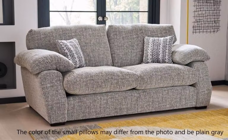 Cheap Furniture Warehouse Melody Modern 3 Seater Fabric Sofa in Grey