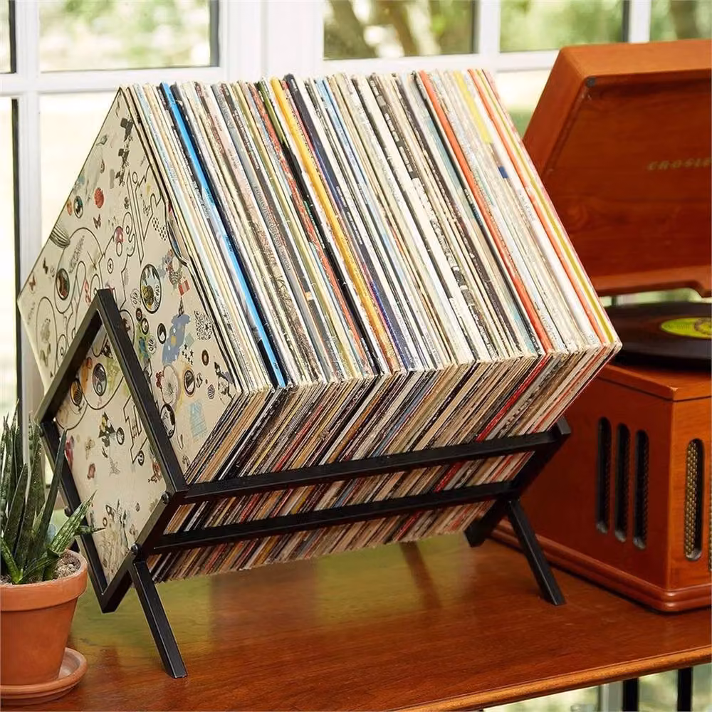 Nordara Black Metal Vinyl Record Storage Display Rack – 3