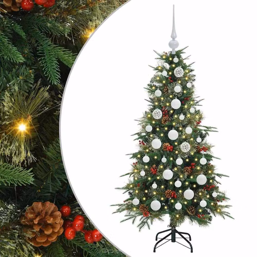 Berkfield Home Elegant Green Artificial Hinged Tabletop Christmas Tree, Height: 120 cm – 3