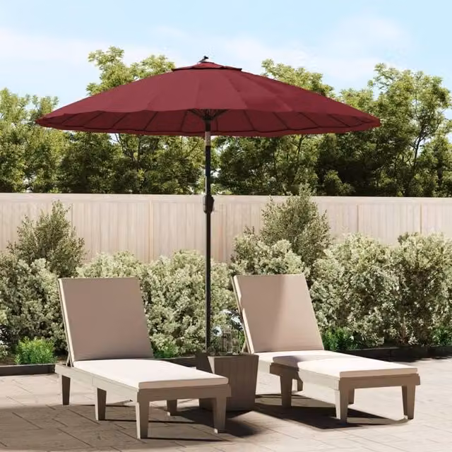 Berkfield Home Outdoor Parasol with Aluminium Pole, Red, Diameter: 270 cm