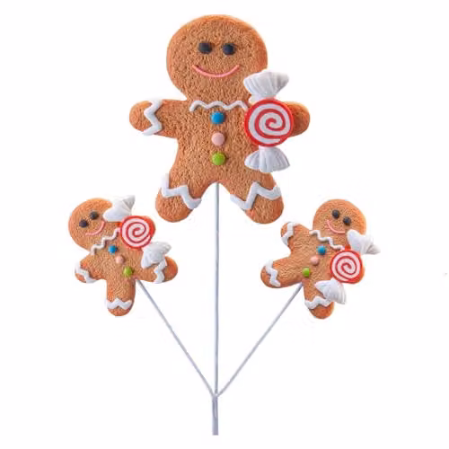 VFM e-Store Christmas Gingerbread Man Spray Festive Indoor Ornament, Brown, H 65 cm x W 20 cm x D 20 cm – 1
