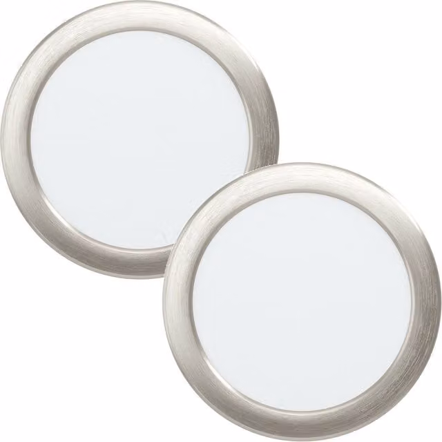 Loops 2 Pack LED Wall and Ceiling Flush Downlight Spotlight in Silver Metal, 10.5W