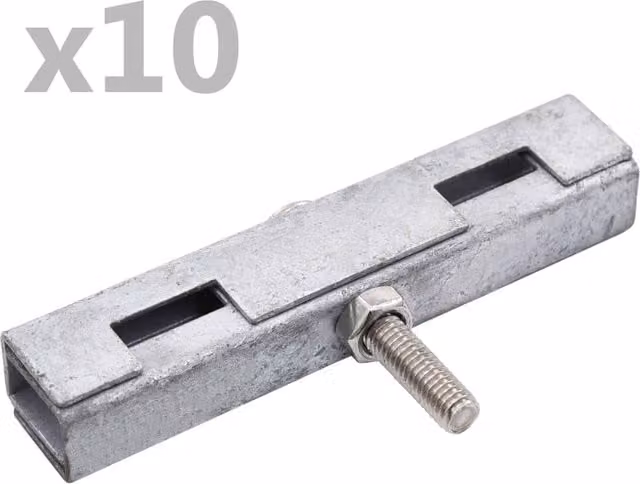 Berkfield Home Garden U Mat Connector, 10 Sets, Silver Galvanised Steel