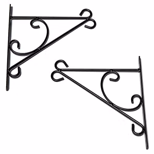 Primrose Black Curved Design Hanging Basket Bracket Hook for Outdoor Wall 28cm – 1