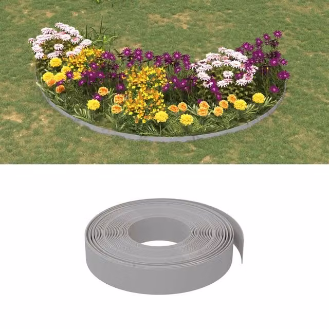 Berkfield Home Garden Edgings, 3 Pack, Grey Polyethylene