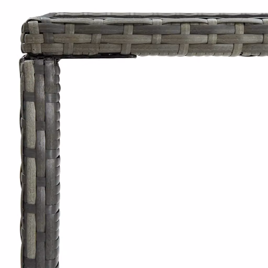 Berkfield Home Grey Poly Rattan and Glass Garden Bar Table, W/D/H: 70 x 70 x 110 cm – 2