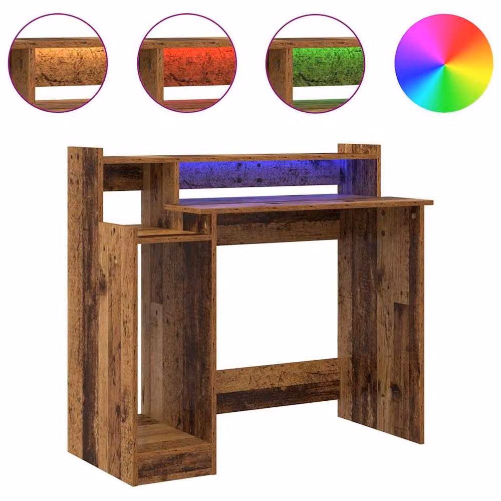Berkfield Home Writing Desk with Storage Shelf in Brown Engineered Wood – 3