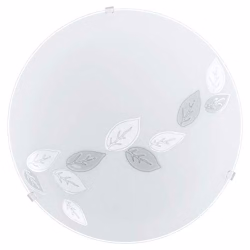 Loops Modern White Wall or Flush Ceiling Light with Organic Leaf Design and Satin Glass Shade, E27 Bulb Compatible