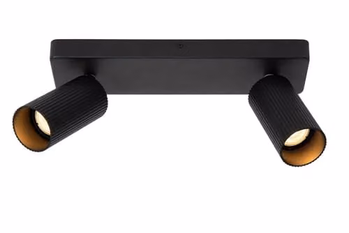 Lucide Clubs Modern Twin Ceiling Spotlight in Black with 2xGU10 LED Lamps – 1