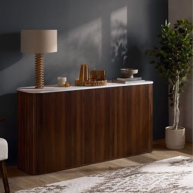 Birlea Kagu 3 Door Modern Sideboard in Walnut Brown
