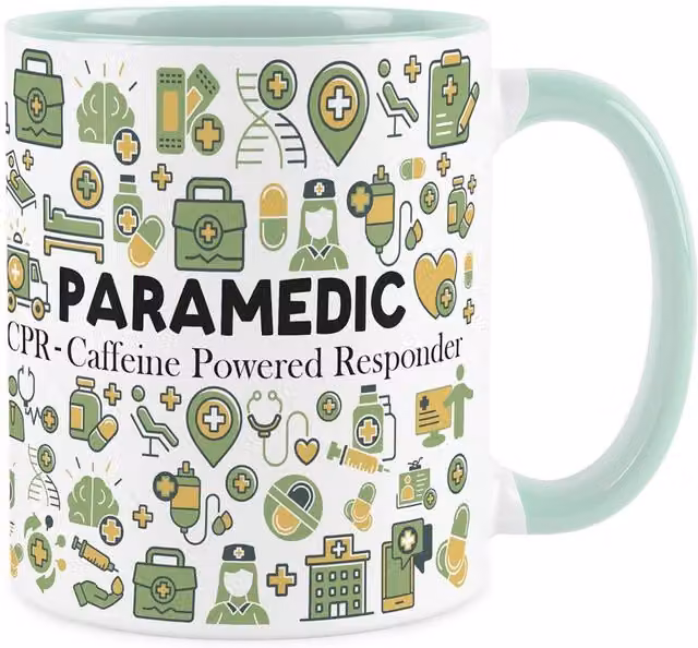 Purely Home Novelty Paramedic Ceramic Mug in Mint Green