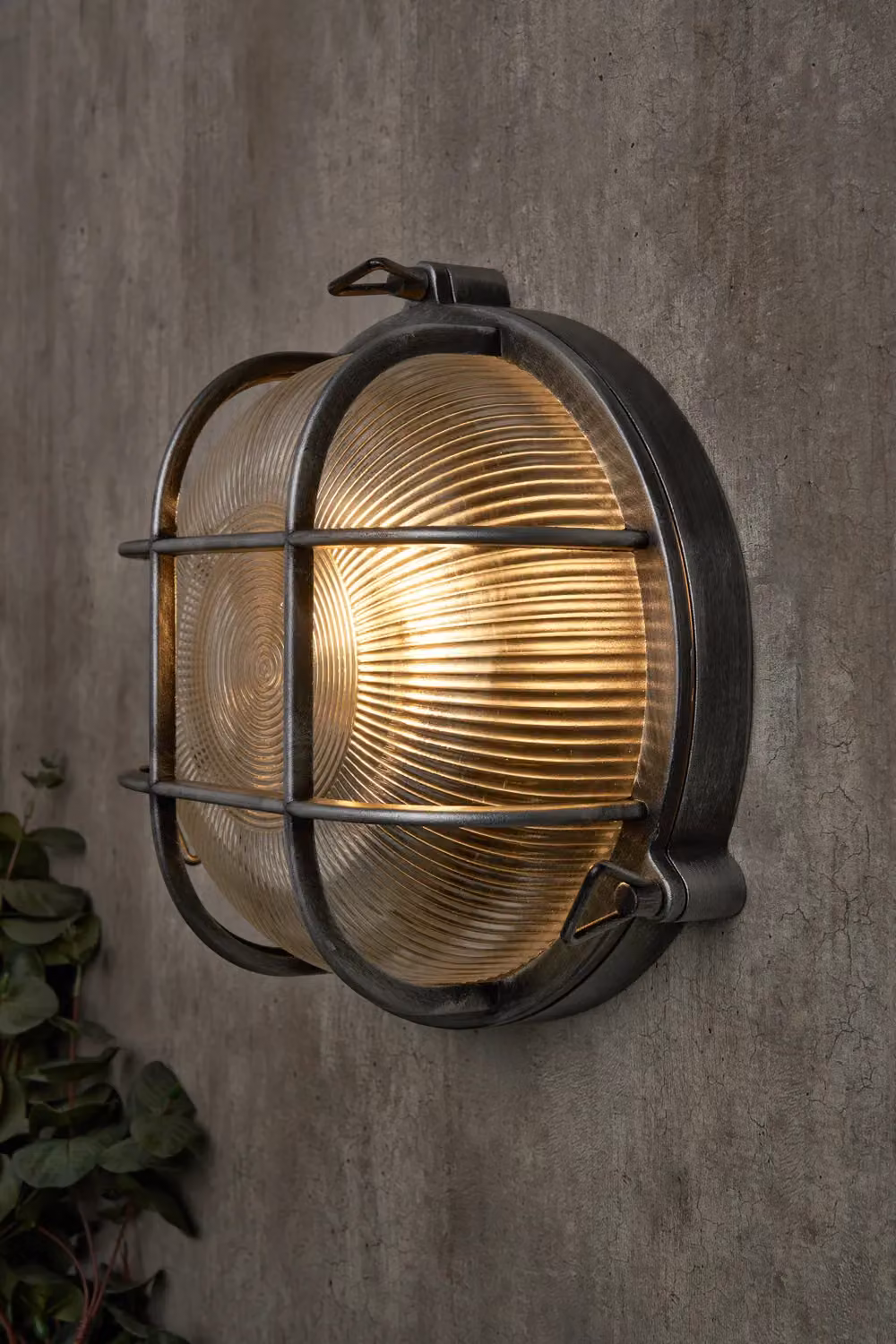 BHS Lighting Mika Round Caged Outdoor Wall Light in Silver – 3