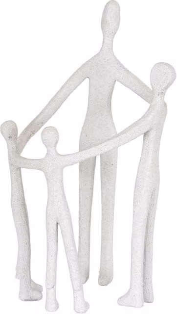KDMD Kin Large Family Resin Ornament with Intertwined Figures in White