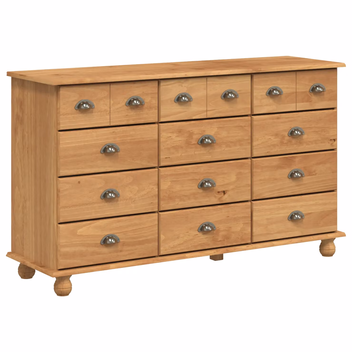 Berkfield Home ASKIM Chest of Drawers in Brown Solid Wood Pine, W/D/H: 79 x 40 x 133.5 cm – 2
