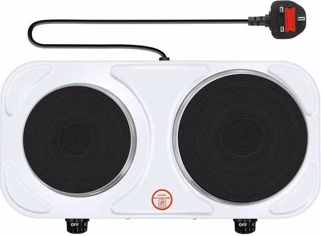 SPETLEK Double Electric Hot Plate Cooker in White