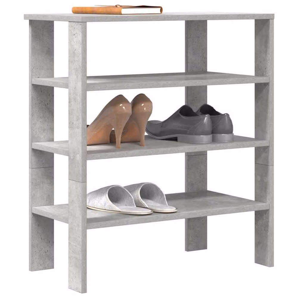 Berkfield Home Industrial Shoe Rack in Grey MDF, W/D/H: 61 x 32 x 70 cm – 2