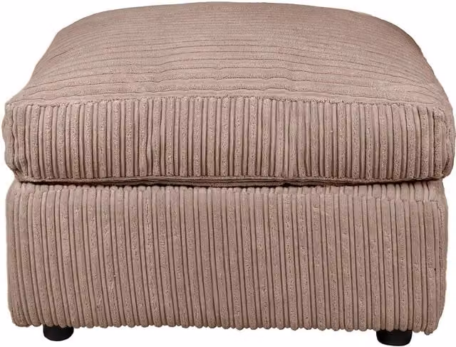 LUXURY LIFE Dylan Jumbo Cord Fabric Footstool in Brown, W/D/H: 60 x 60 x 65 cm