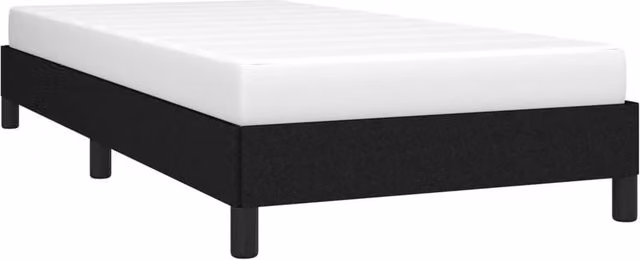 Berkfield Home Upholstered Fabric Single Bed Frame, Black, W/D/H: 90 x 190 cm – 1