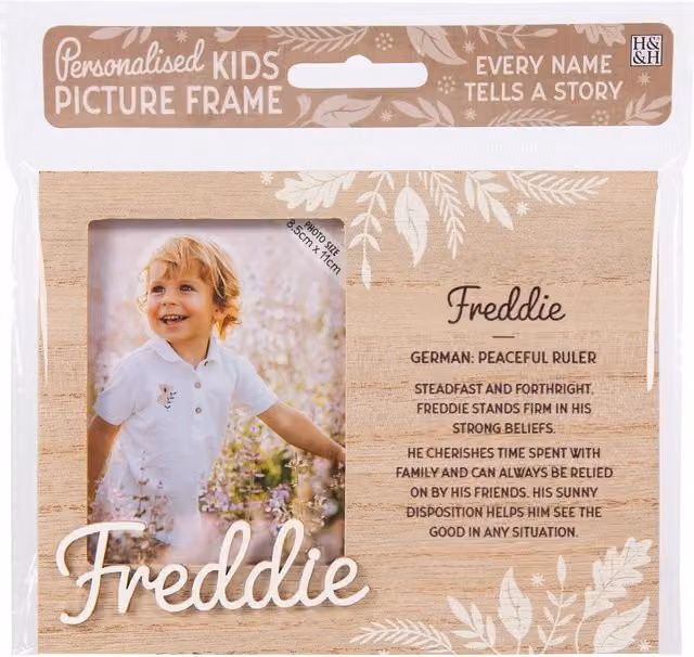 History & Heraldry Modern Rectangular Wooden Tabletop Picture Frame for Children in Brown